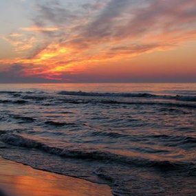 Zachód słońca na plaży w Karwieńskich Błotach